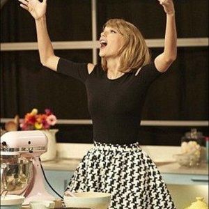 Express High Waist Houndstooth Full Skirt ASO TS